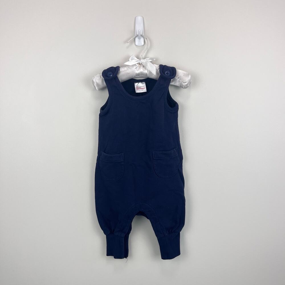Hanna Andersson Baby French Terry Overalls Navy Blue 60 cm 3-6 Months